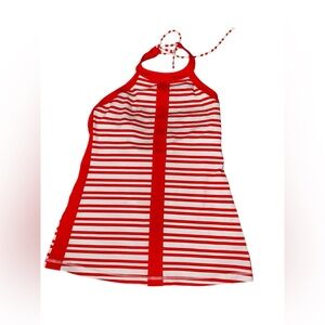 Lululemon Hip To Be‎ Zen Halter Twin Stripe Love Red size 6